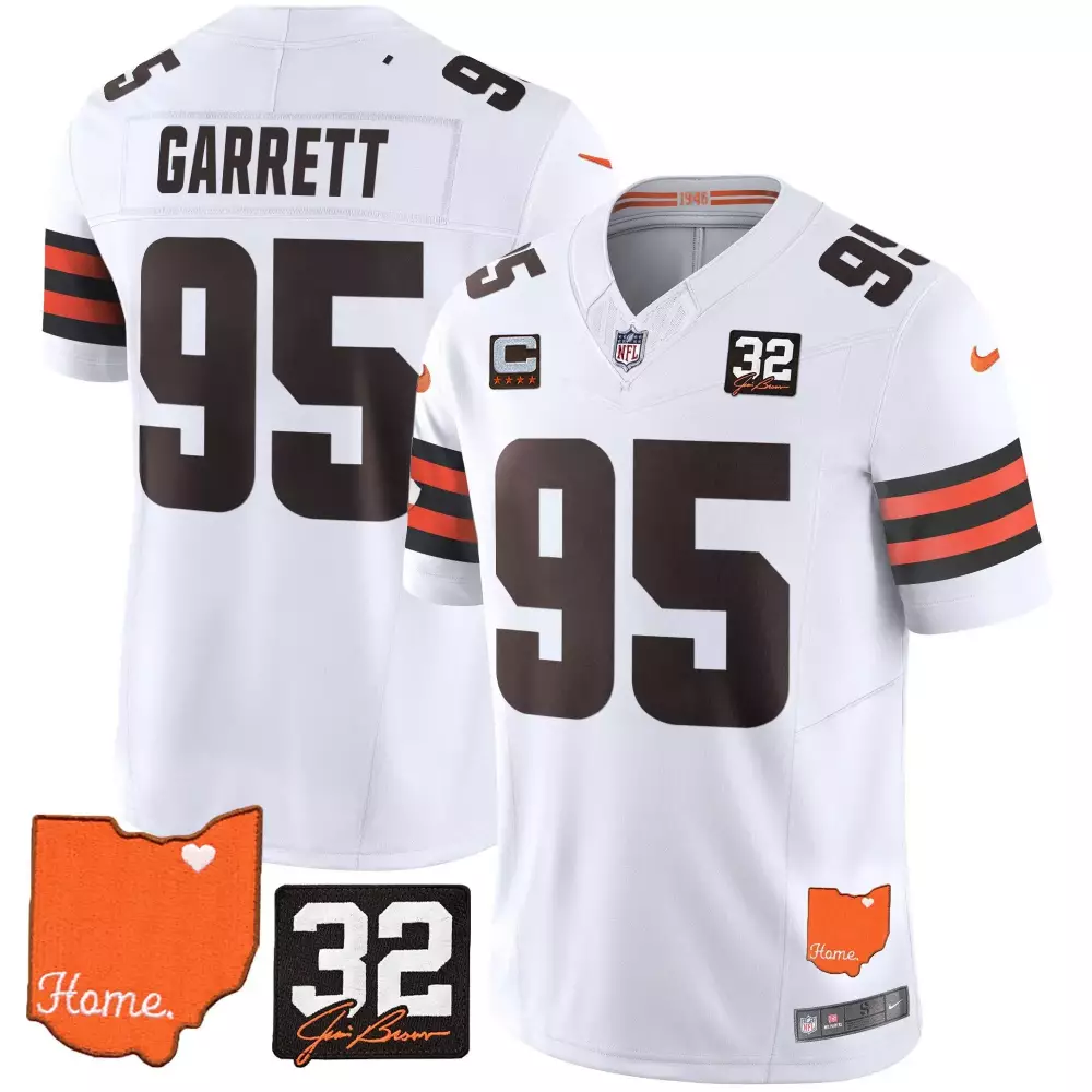Garrett 95 Cleveland Browns Women's Orange Jersey | 2023 Stitched Vapor Edition with Memorial Patch | Ideal Fan Gear | For Men, Women & Youth