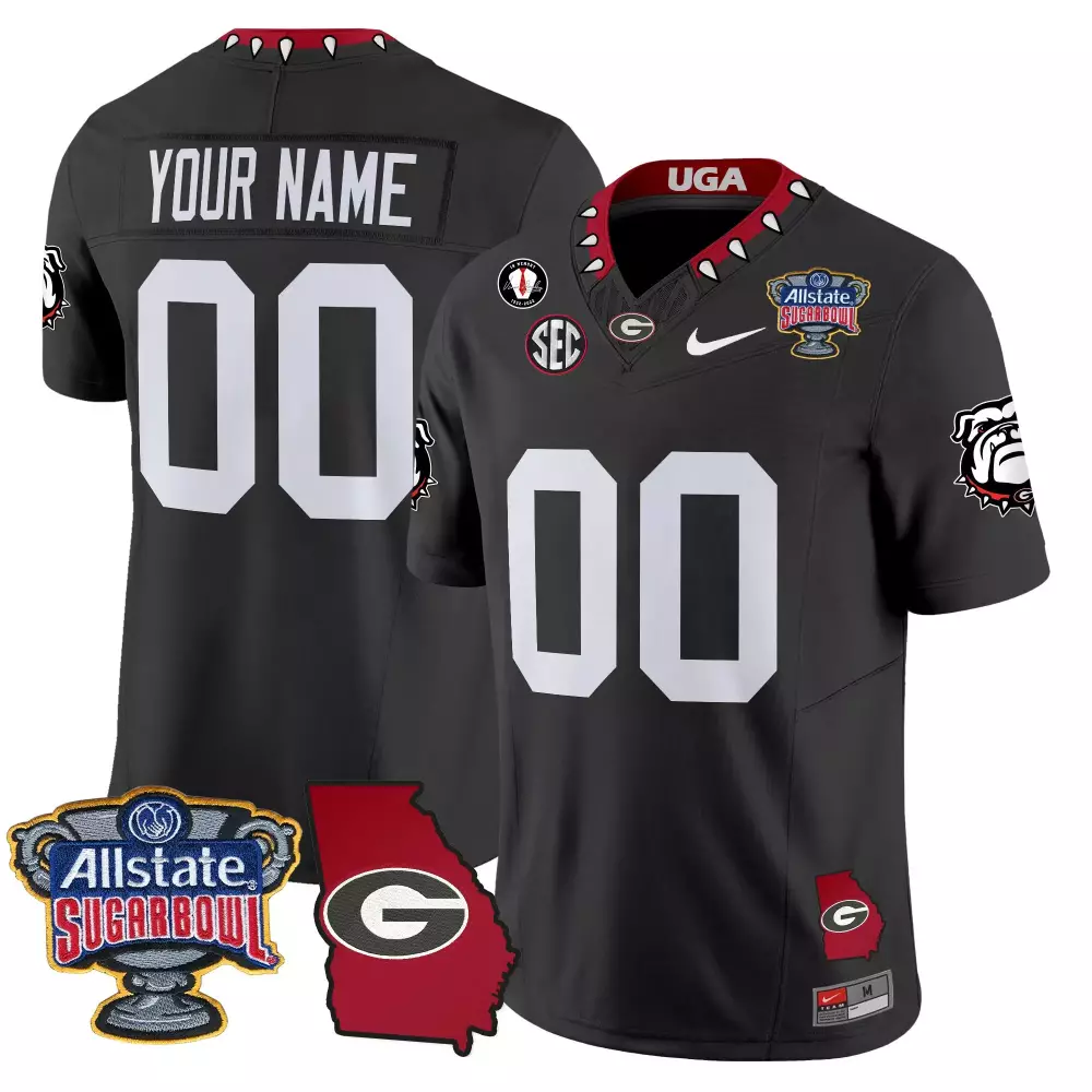 Georgia Bulldogs 2024 All Stitched Black Custom Jersey Women With Name Patch