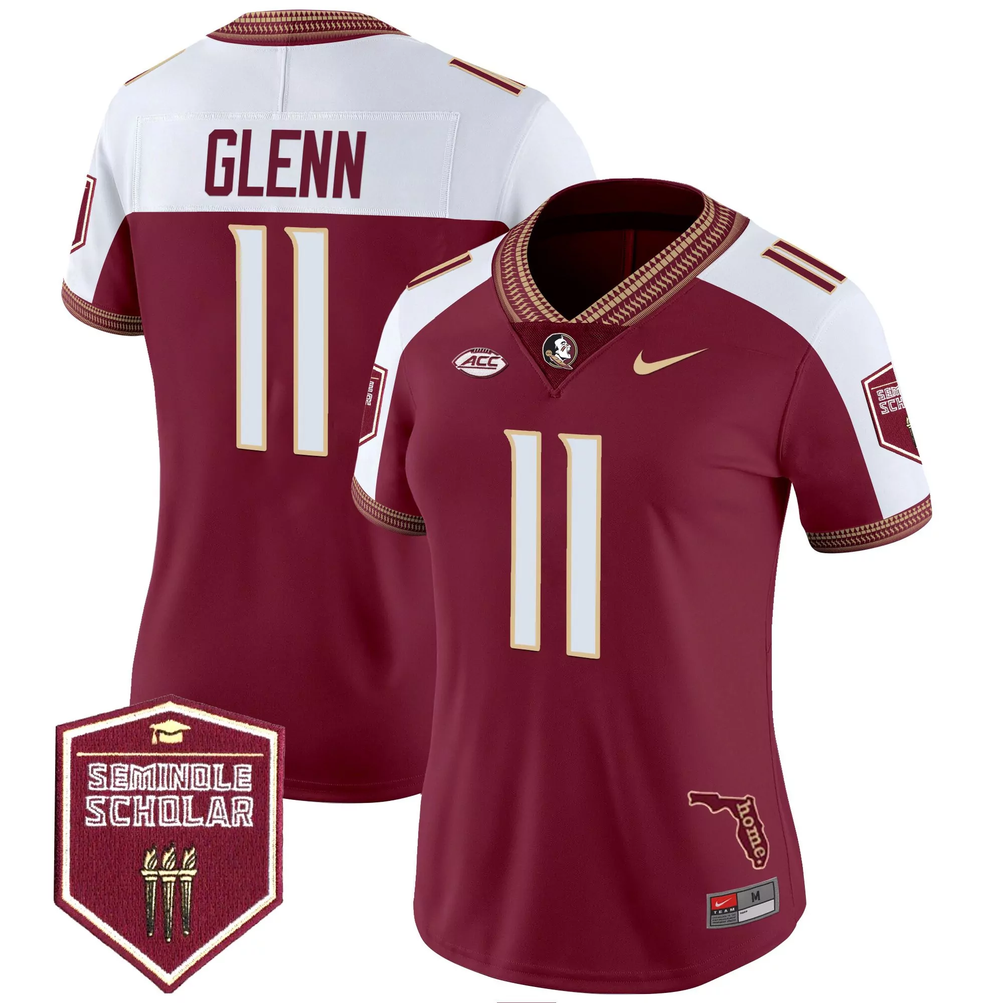 glenn 11 women s vapor jersey black florida state seminoles 2025 seminole scholar patch