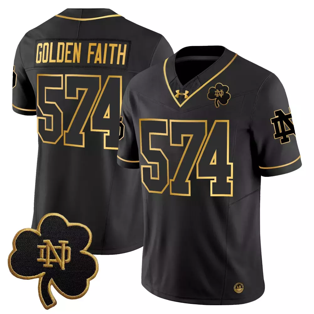golden faith 574 men s vapor limited jersey notre dame fighting irish white 2025 embroidered patch