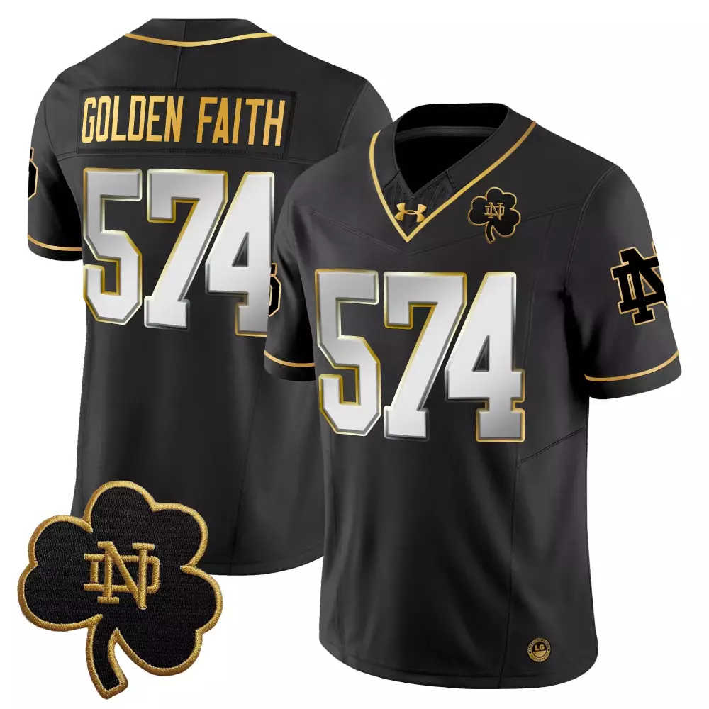 golden faith 574 men s vapor limited jersey notre dame fighting irish white 2025 embroidered patch