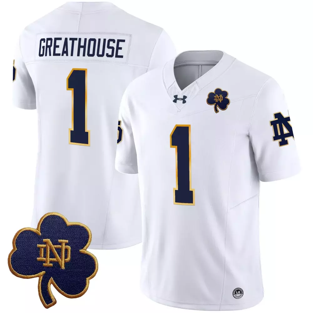 Greathouse 1 Men'S Stitched Jersey Notre Dame Fighting Irish Green Name Patch 2025