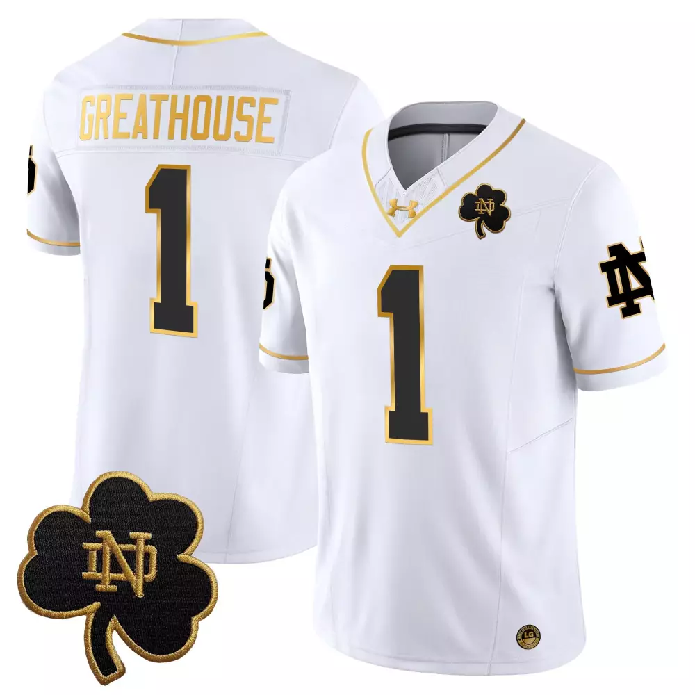 Greathouse 1 Men'S Stitched Jersey Notre Dame Fighting Irish Green Name Patch 2025