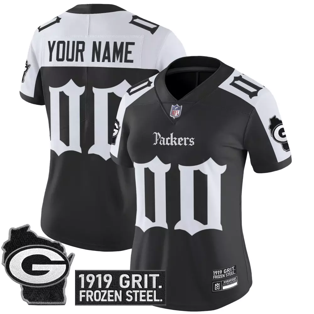 green bay packers women s custom 00 home all stitched vapor jersey 2023 with wisconsin patch