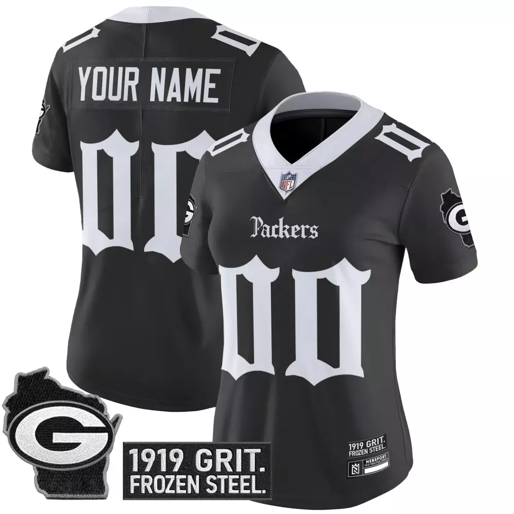 green bay packers women s custom 00 home all stitched vapor jersey 2023 with wisconsin patch