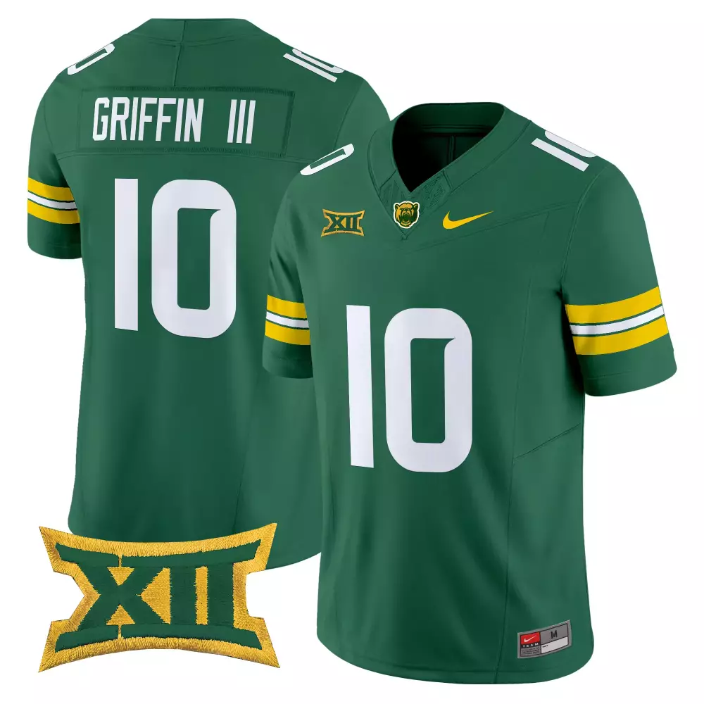 Griffin Iii 10 Men'S Baylor Bears Gold All Stitched Jersey With Xii Name Patch 2025