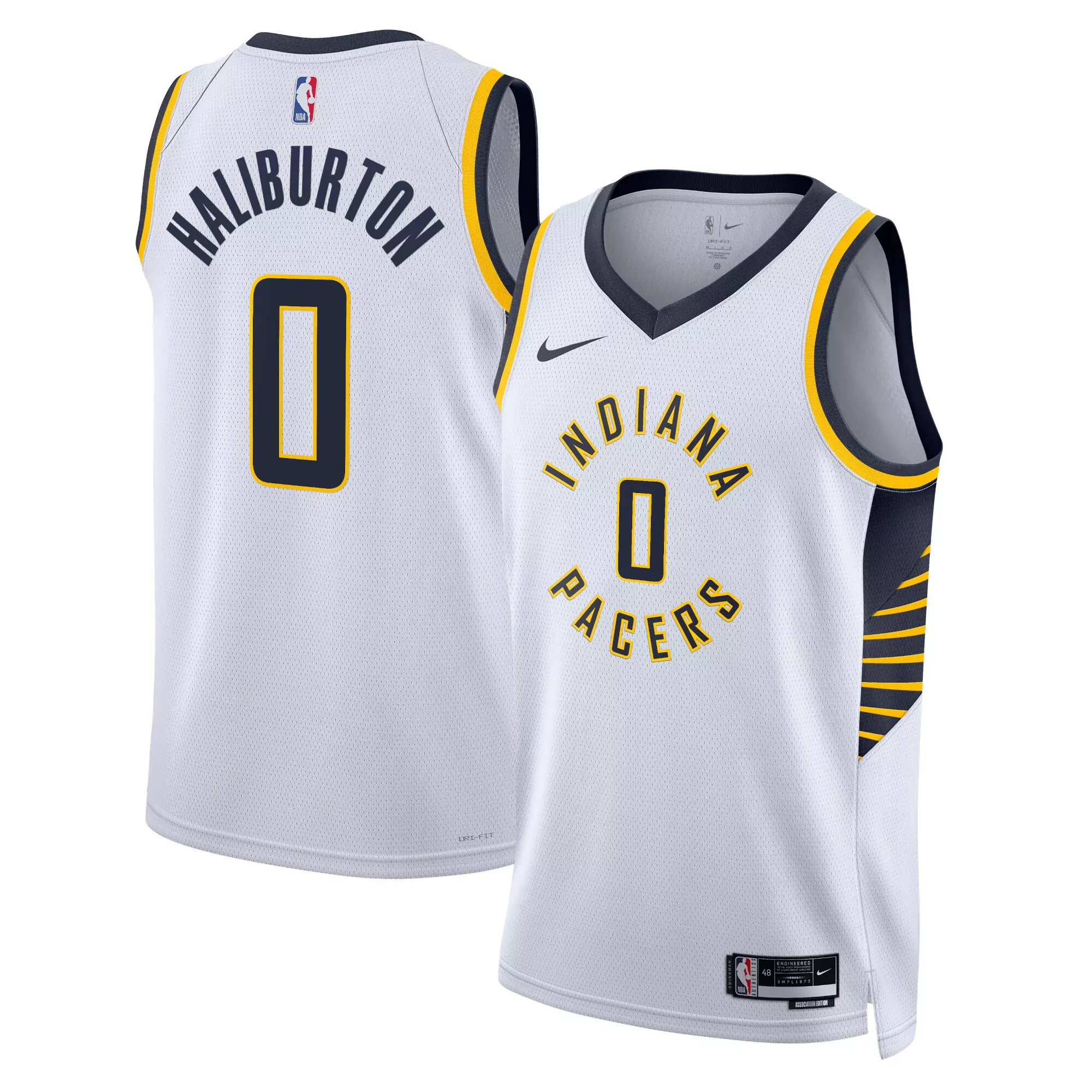 haliburton 0 indiana pacers 2023 men s all stitched vapor jersey with finals patch navy yellow edition