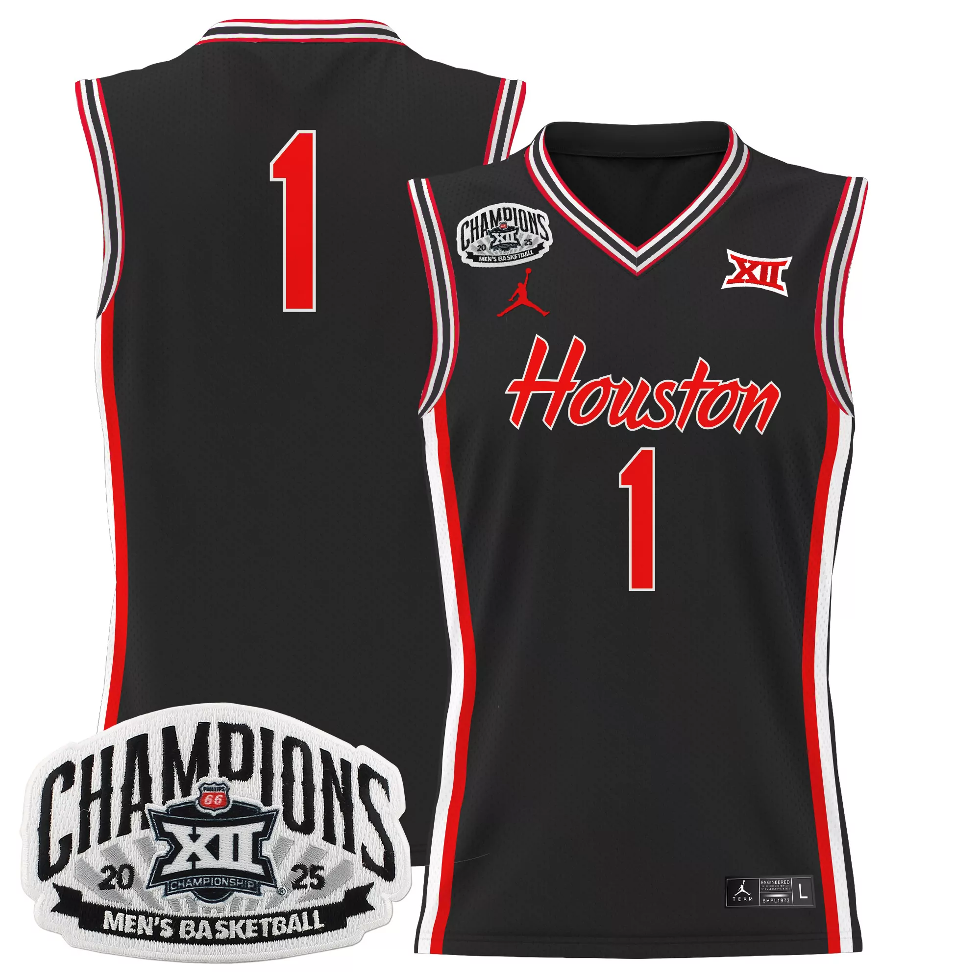 Houston Black Stitched Jersey Name Patch 2025 Men'S Basketball 1