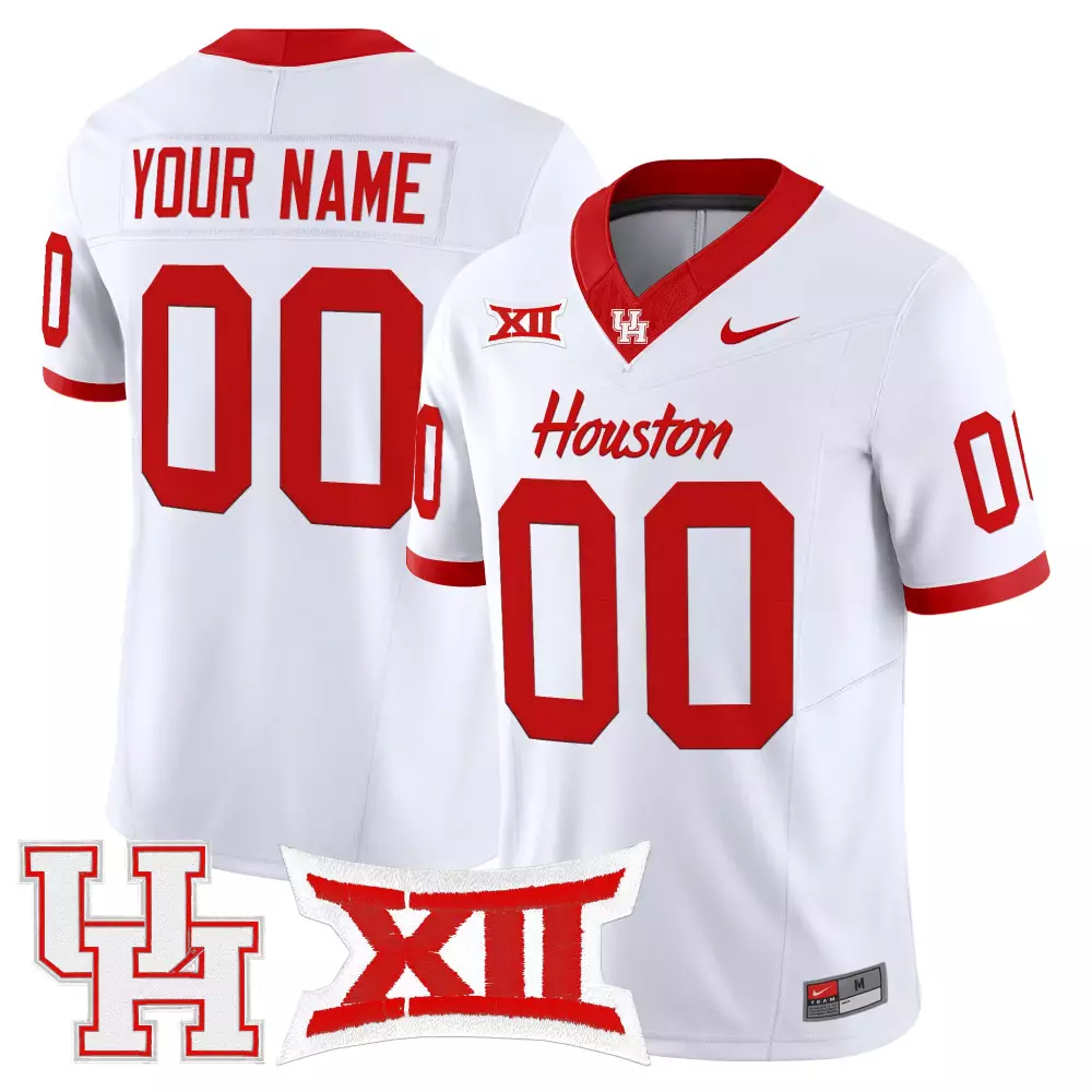 houston cougars white stitched jersey with name patch 2023 for men