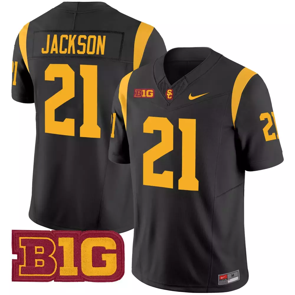 jackson 21 men s usc trojans white vapor stitched jersey with b1g patch 2025