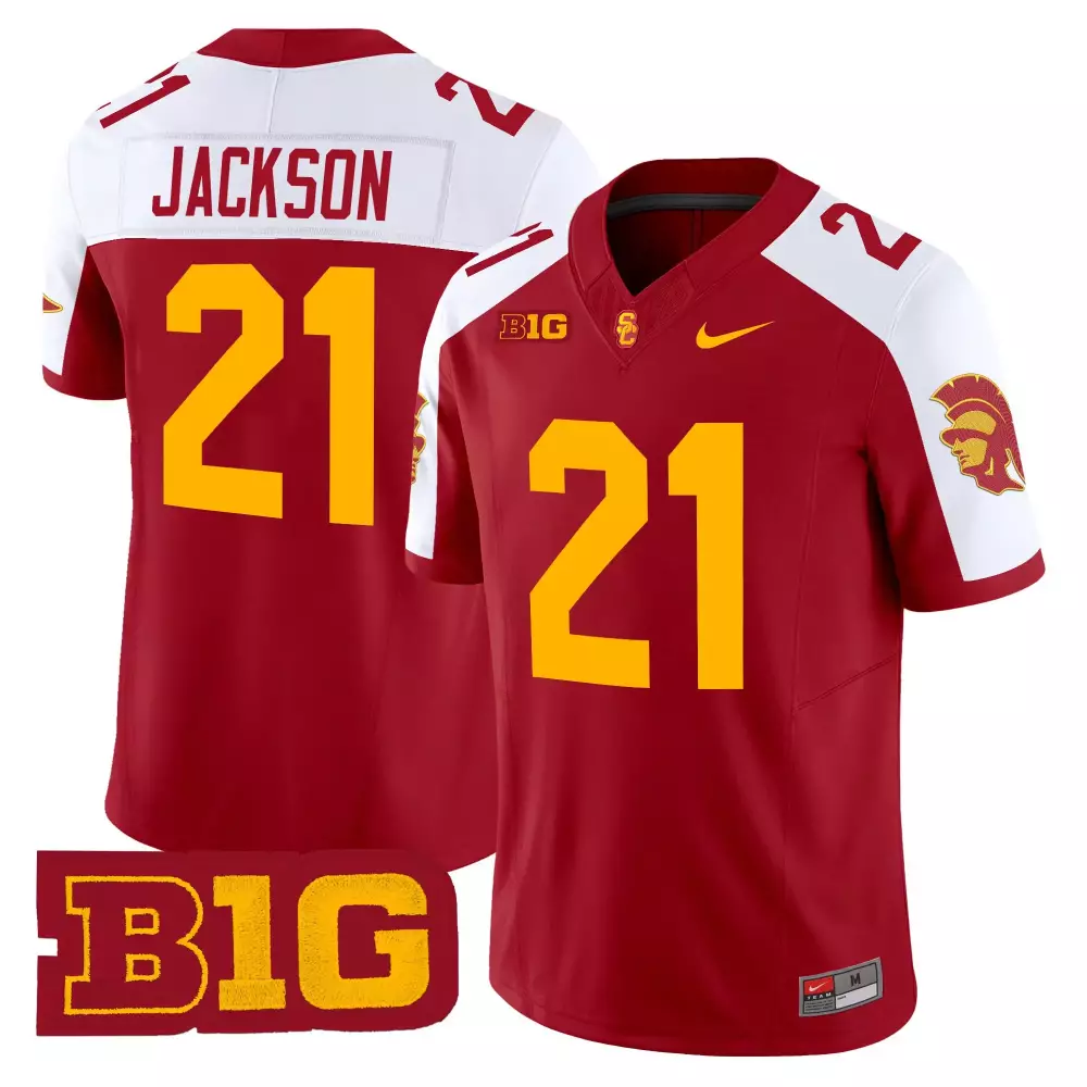Jackson 21 Men'S Usc Trojans Black Stitched Jersey With B1G Patch 2025 Season