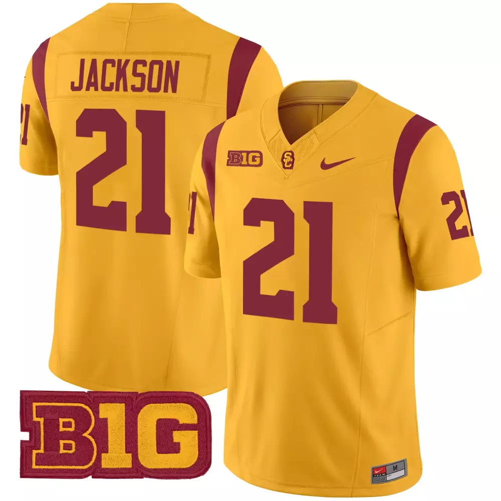 Jackson 21 Men'S Usc Trojans Black Stitched Jersey With B1G Patch 2025 Season