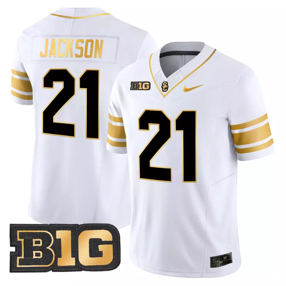 Jackson 21 Men'S Usc Trojans White Stitched Jersey With B1G Patch 2025