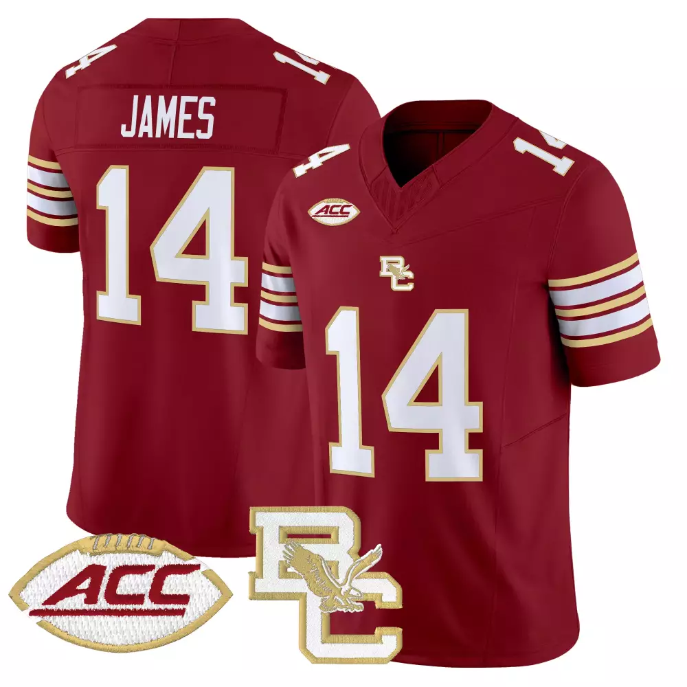 James 14 Men'S Red Stitched Jersey Boston College Eagles 2025 Acc Name Patch