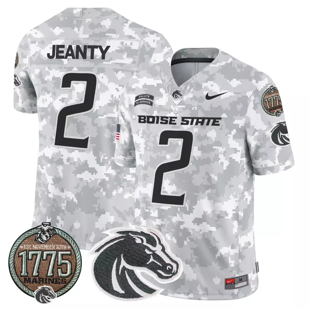 Jeanty 2 Men'S Stitched Boise State Broncos Gray Jersey With Name Patch 2025