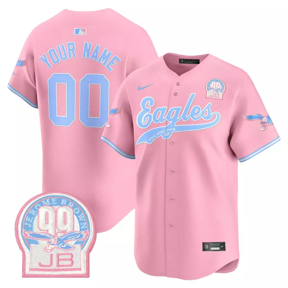 Jerome Brown 99 Men's Stitched Pink Eagles Jersey | 2023 Name Patch | Limited Edition Fan Gear for Men, Women & Youth