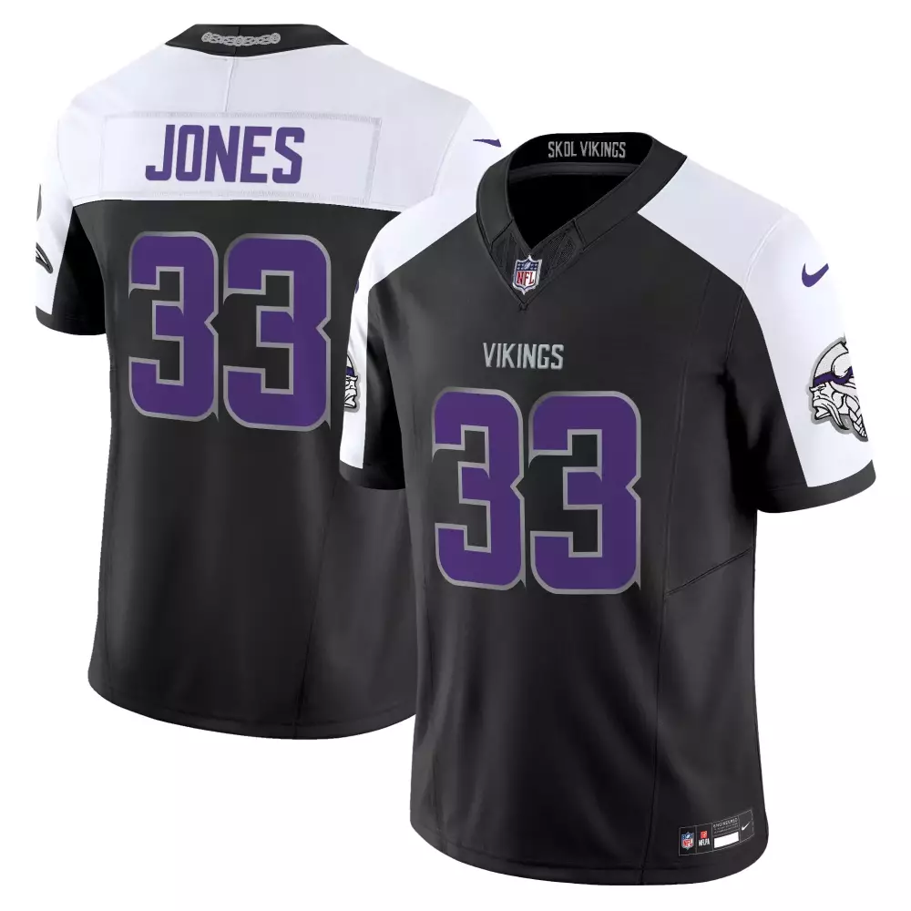Jones 33 Minnesota Vikings Black Stitched Jersey | Name Patch 2023 Edition | Fan Gear for Men, Women & Youth