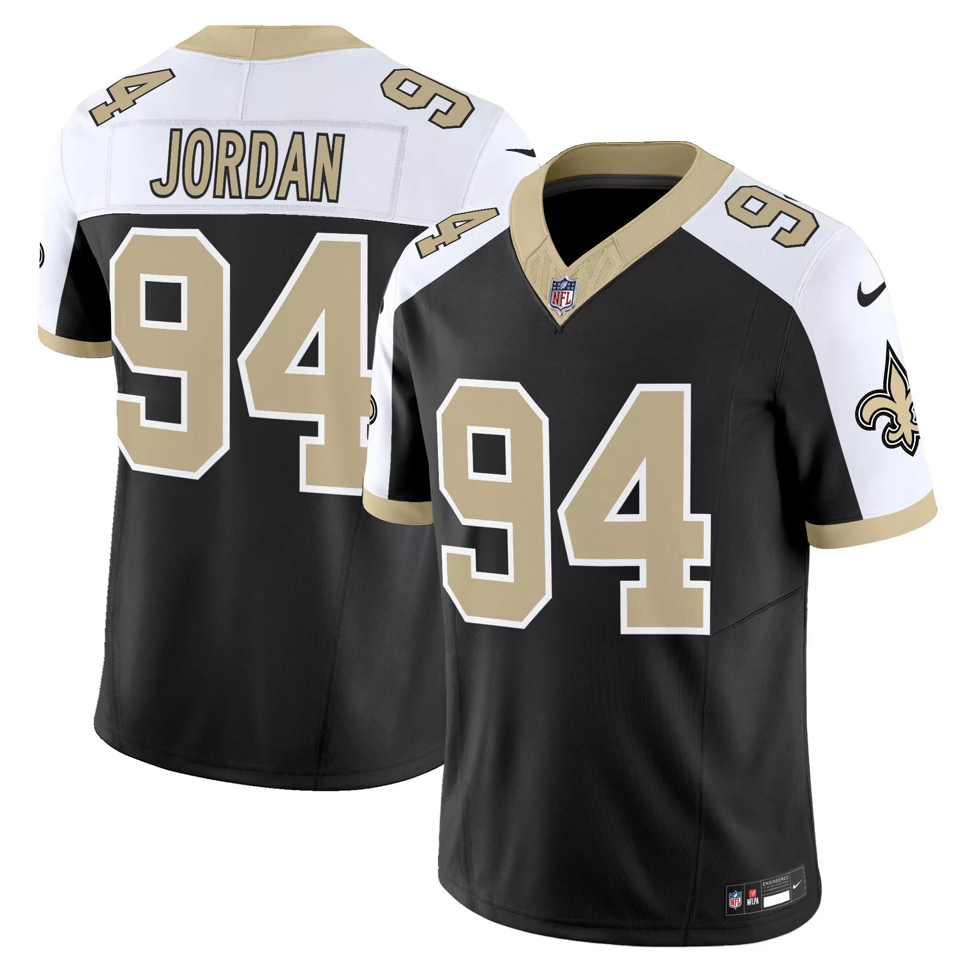 Jordan 94 Men'S Stitched Jersey New Orleans Saints Black Name Patch 2023