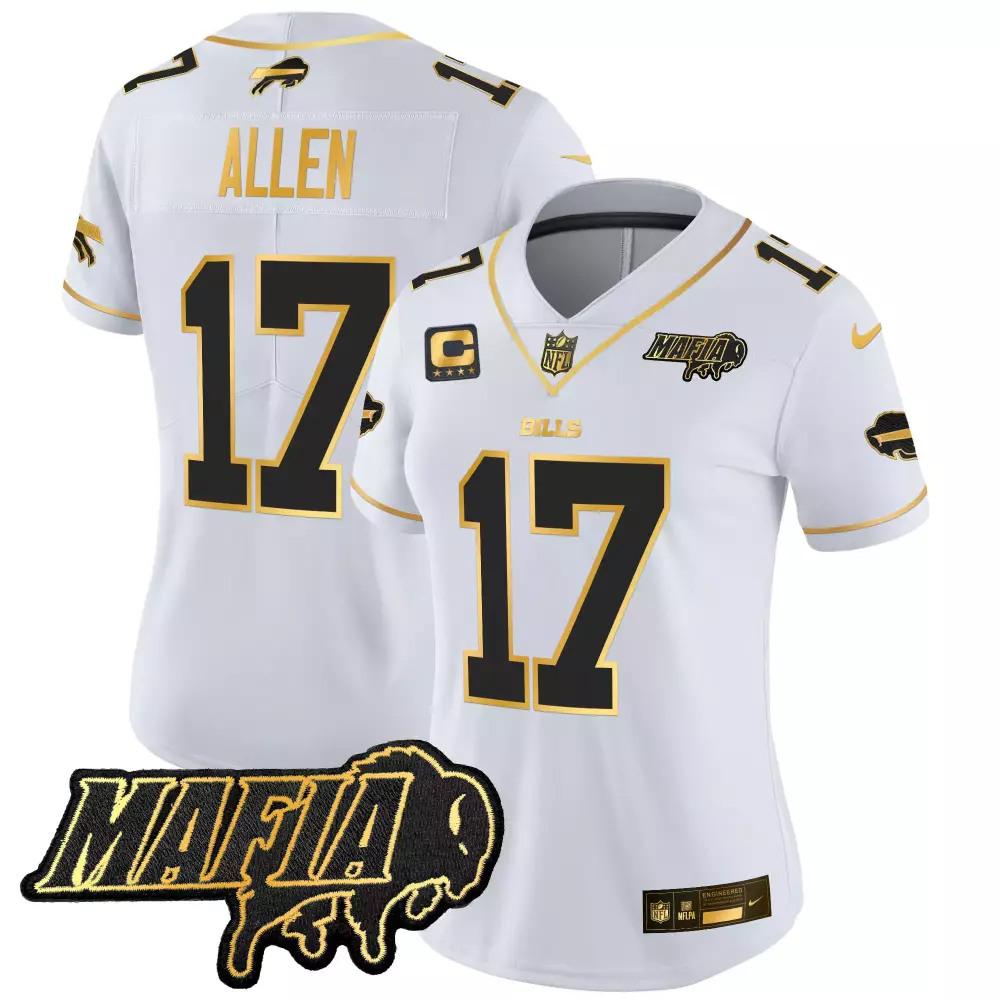 Josh Allen 17 Women's Buffalo Bills 2025 Blue Stitched Jersey | Mafia Patch Edition | For Women & Youth Fan Gear