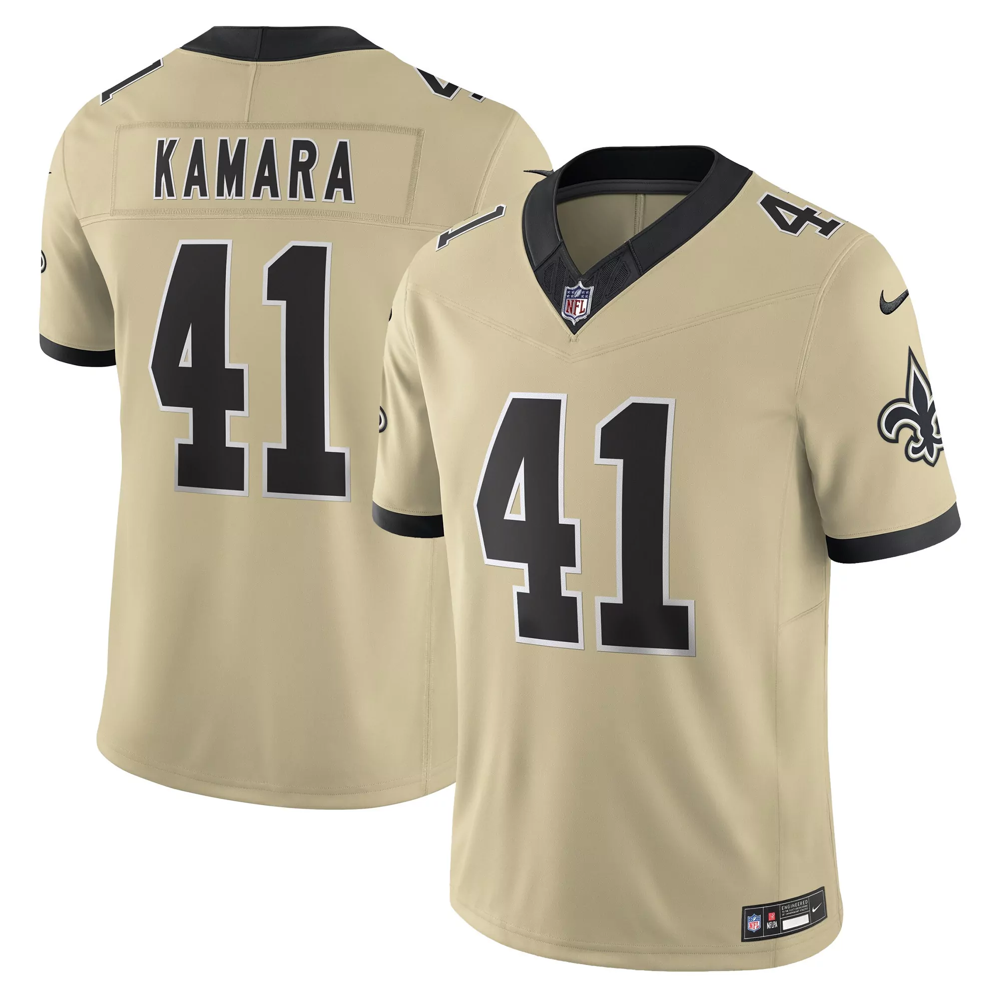 Kamara 41 Men'S Stitched Jersey New Orleans Saints Gameday Gold Edition 2023