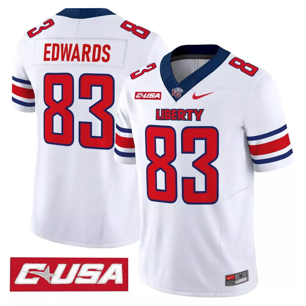 Kaidon Salter 7 Liberty Flames 2024 Men'S Stitched White Jersey With Name Patch