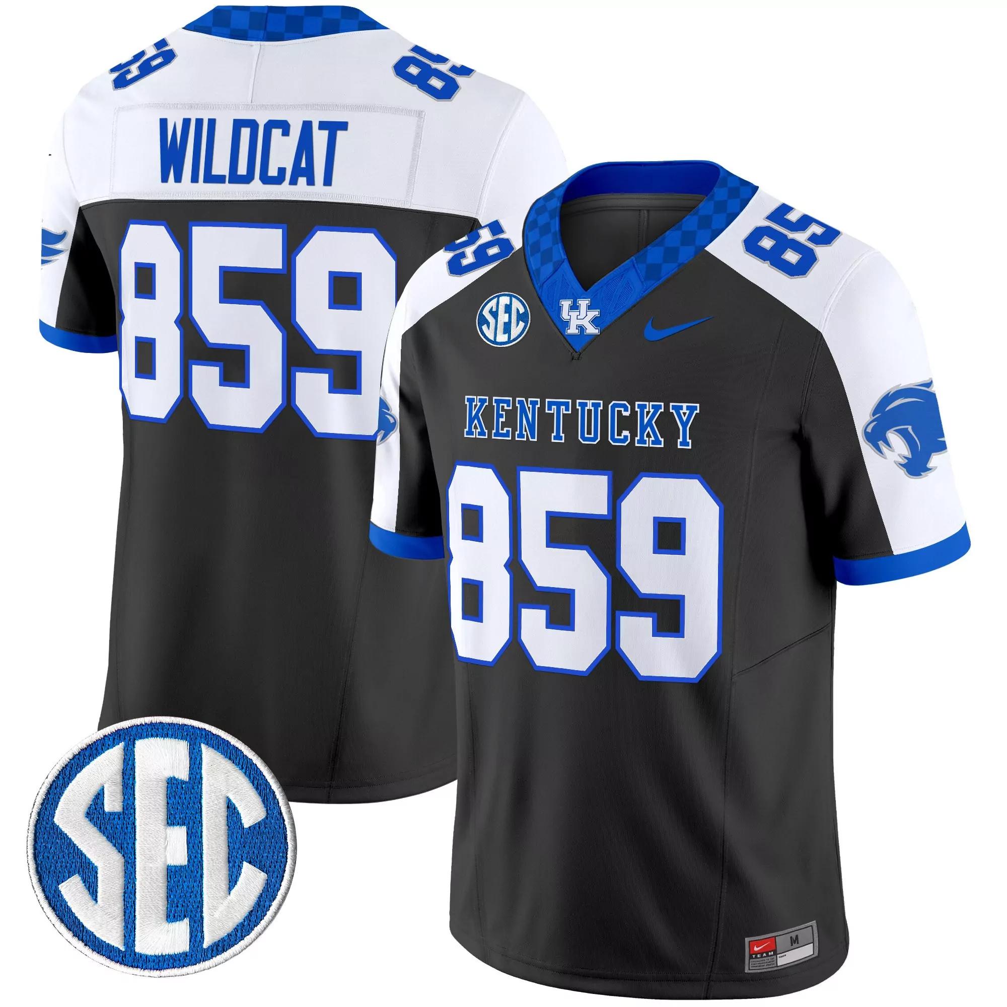 Kentucky Wildcats Men'S Black Stitched Jersey 859 Sec Patch 2025