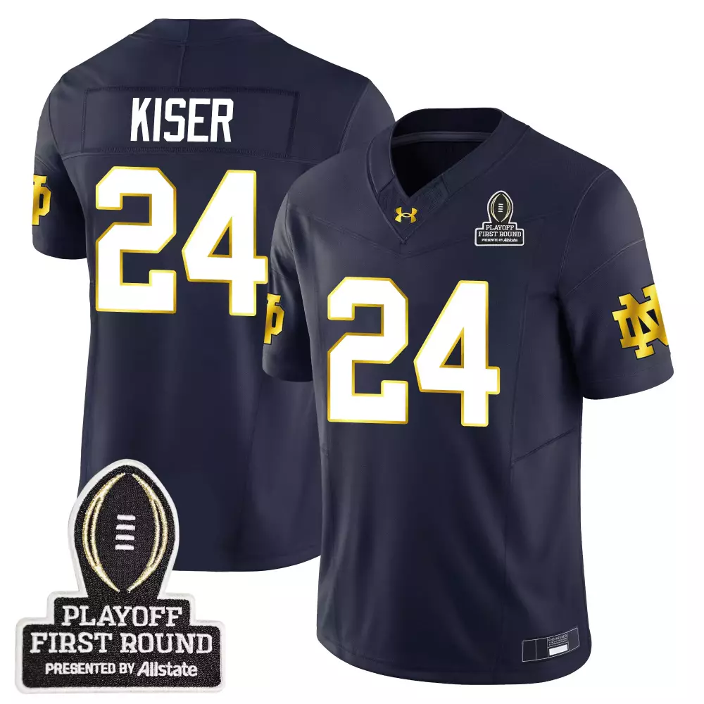 kiser 24 men s vapor jersey green notre dame fighting irish 2025 sugar bowl champions