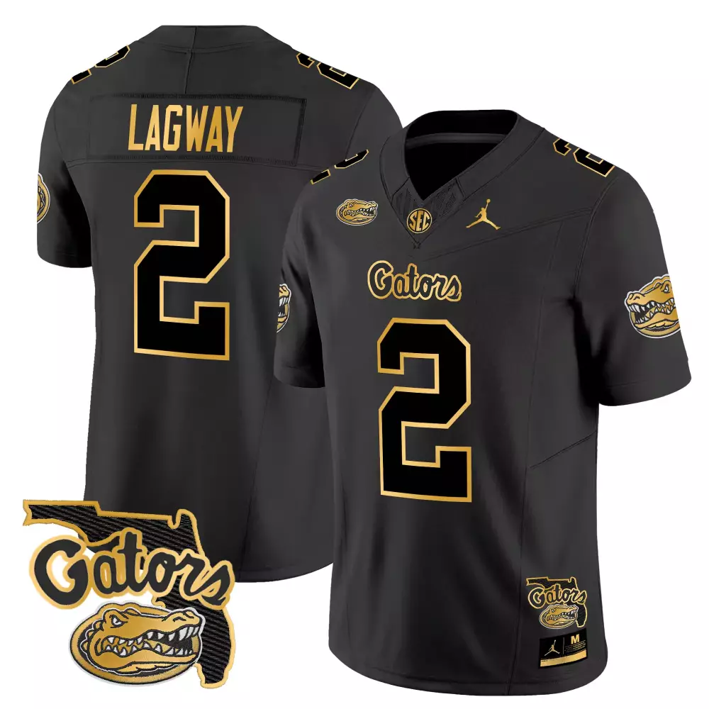 Lagway 2 Men's Stitched Vapor Jersey | Black Florida Gators 2025 Limited Edition Name Patch | Fan Gear for Men, Women & Youth