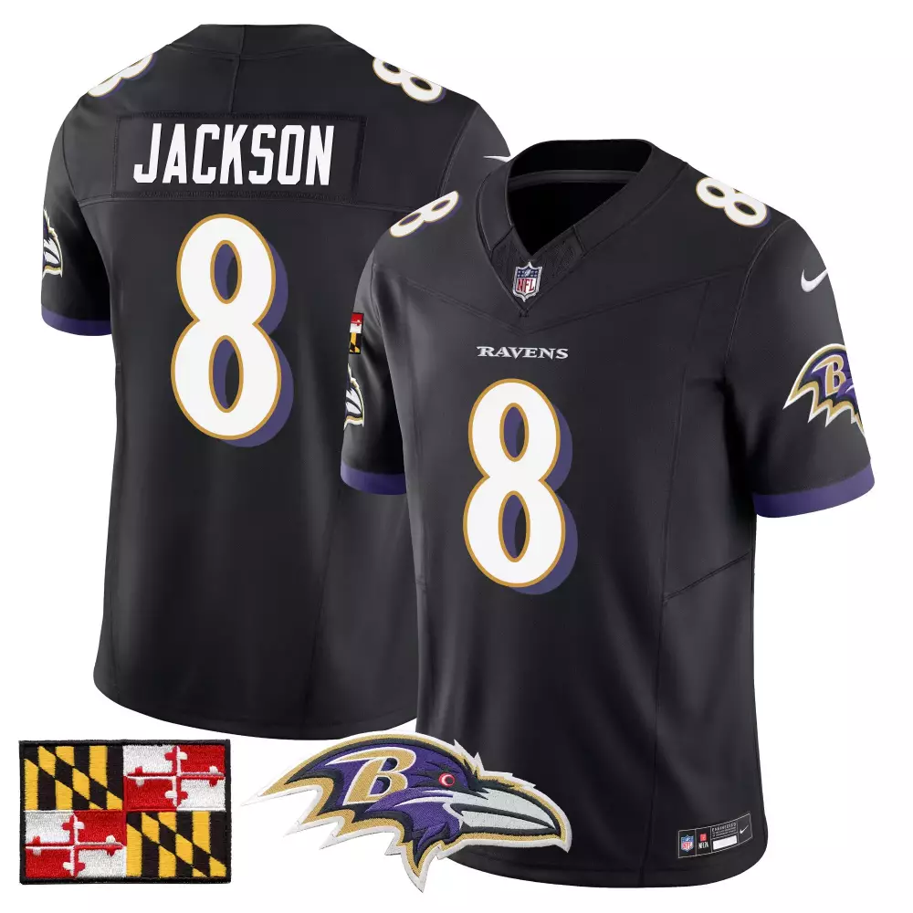 Lamar Jackson 8 Baltimore Ravens Women's Black Stitched Vapor Jersey | 2023 | Game Day Outfit | For Men, Women & Youth