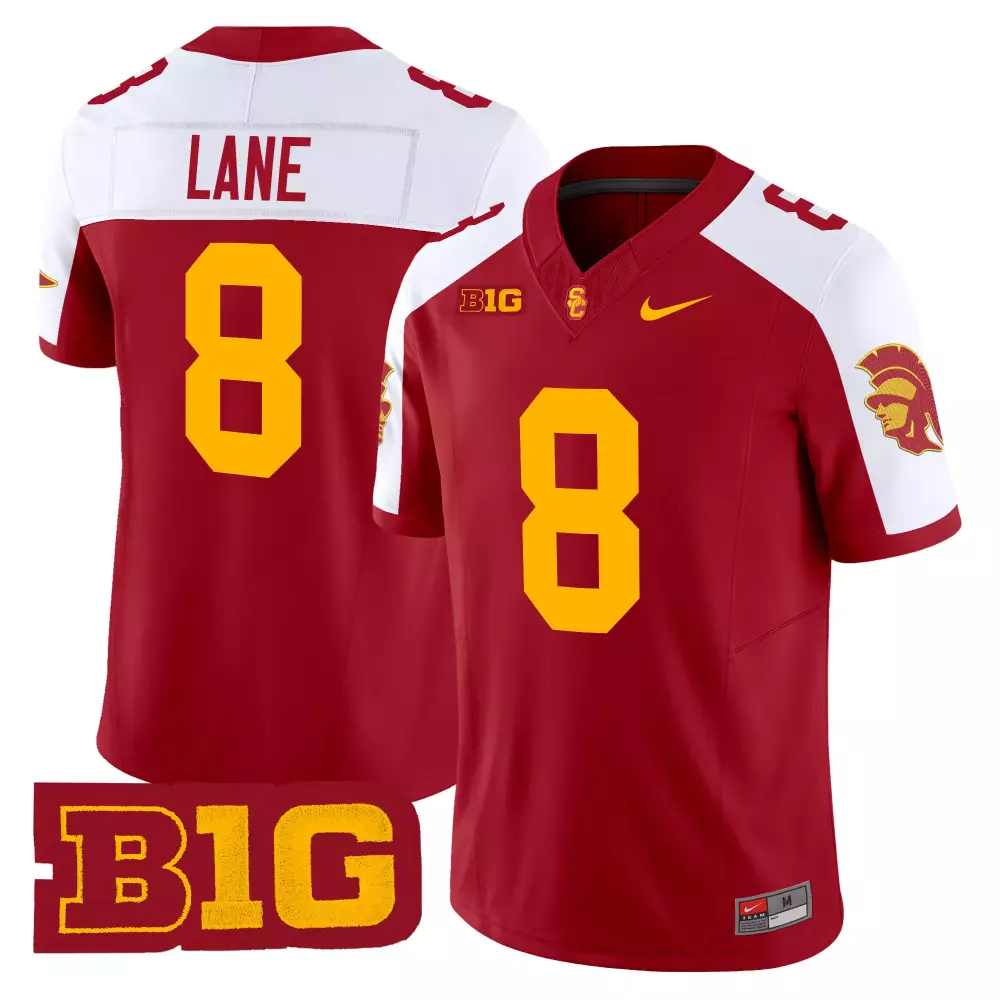 Lane 8 Men'S Usc Trojans Black Stitched Jersey With B1G Patch 2025