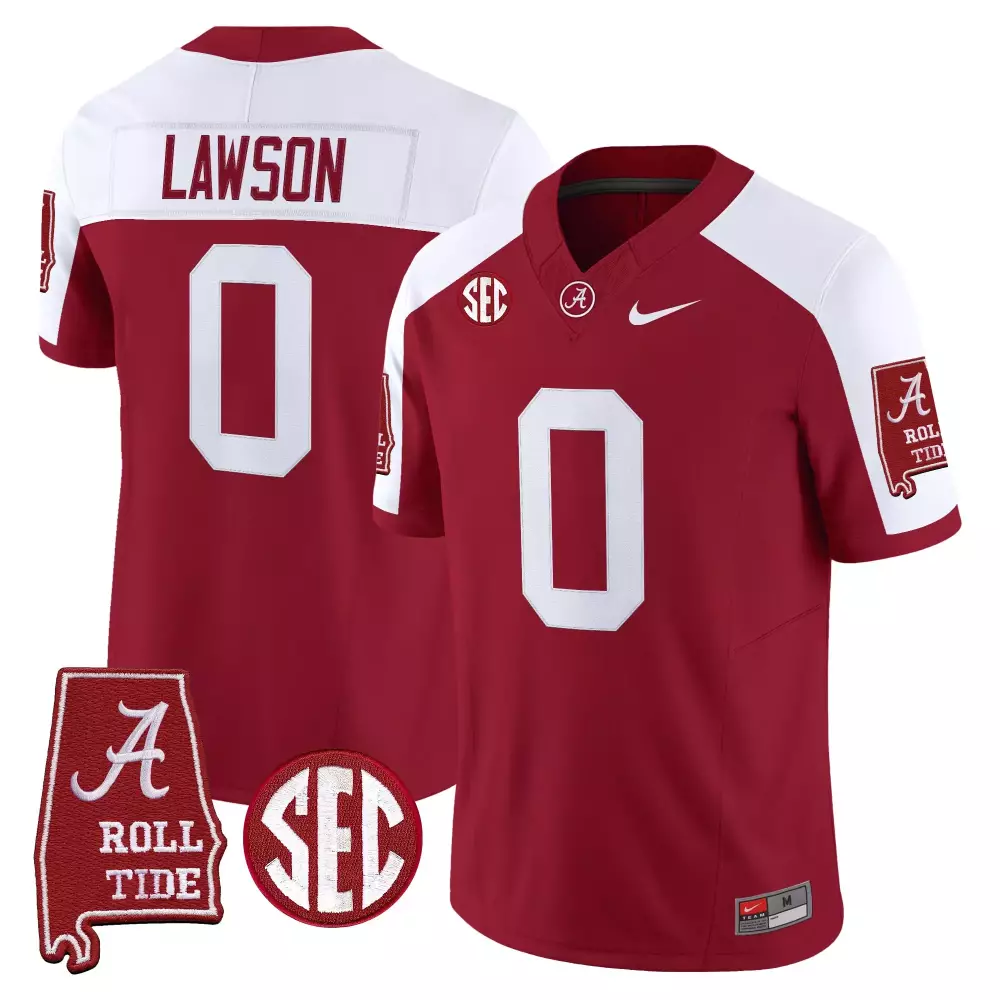 Lawson 0 Alabama Crimson Tide 2025 Stitched Jersey | Crimson Name Patch | Fan Gear for Men, Women & Youth