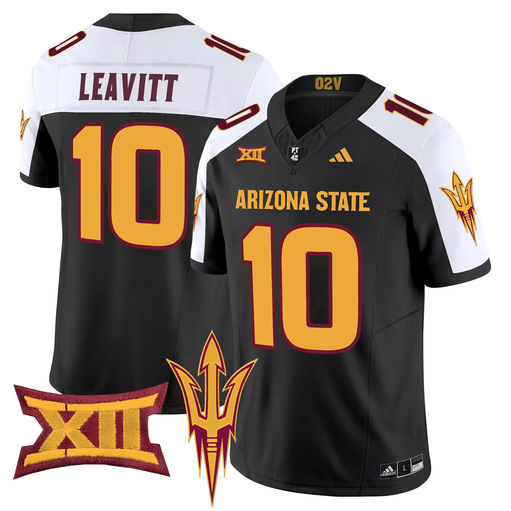 leavitt 10 men s vapor limited jersey black arizona state sun devils 2024 with xii patch