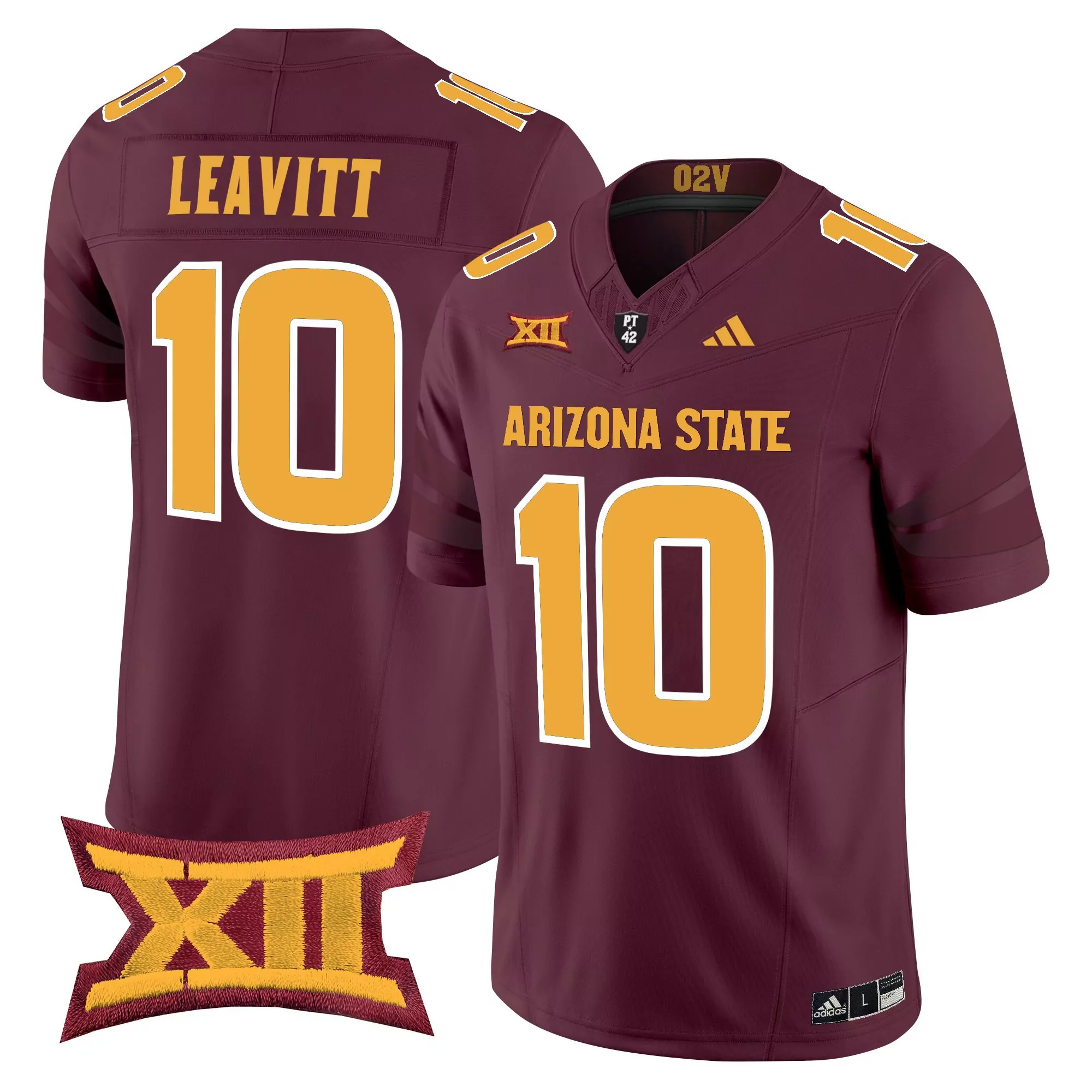 leavitt 10 men s vapor limited jersey black arizona state sun devils 2024 with xii patch