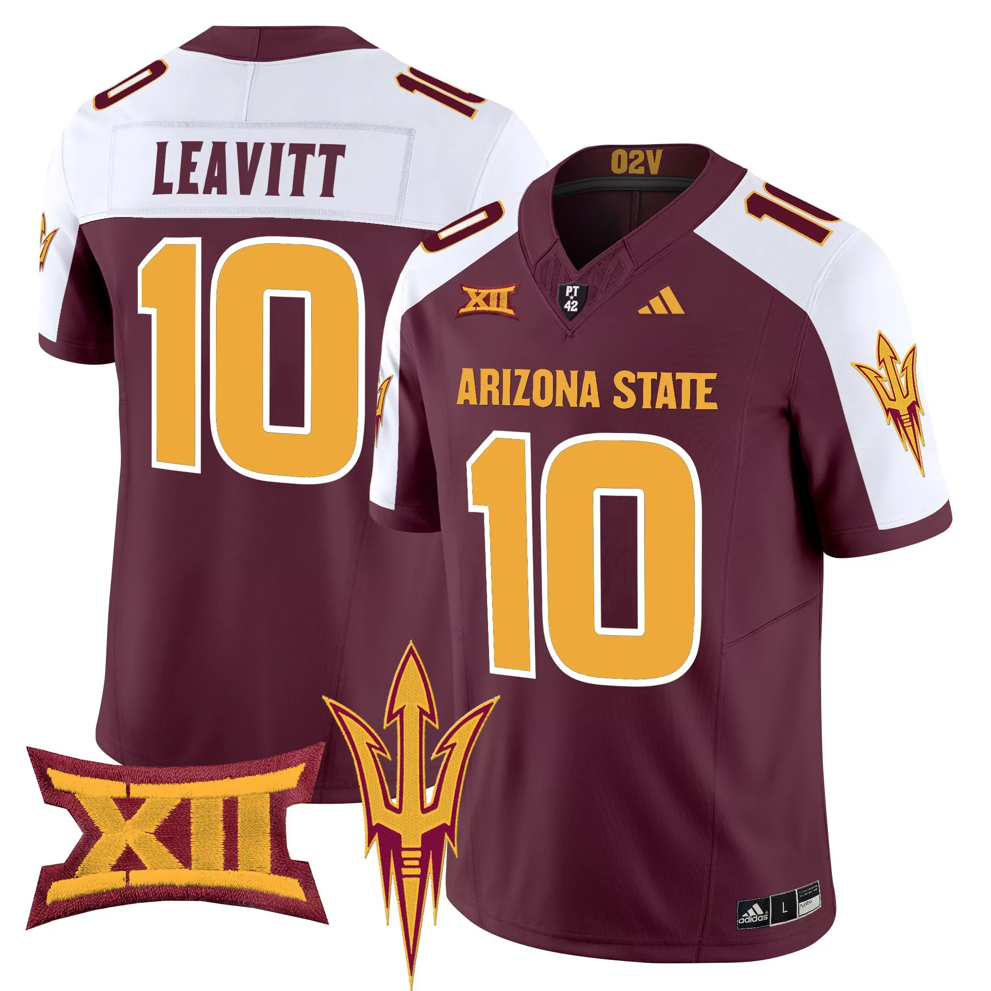 leavitt 10 men s vapor limited jersey black arizona state sun devils 2024 with xii patch