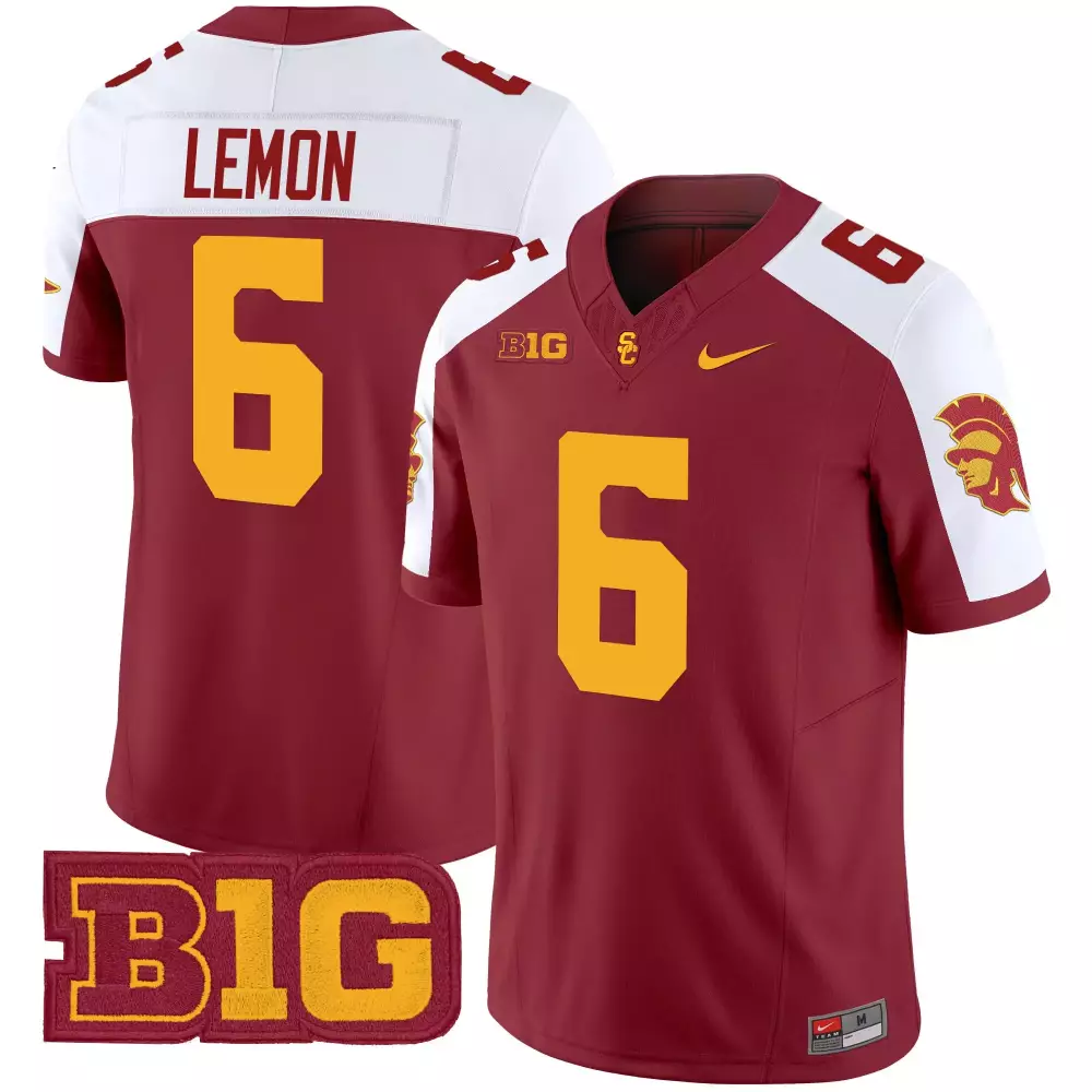 Lemon 6 Men'S Usc Trojans Maroon Stitched Jersey With Name Patch B1G 2025
