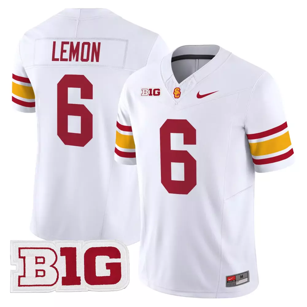 Lemon 6 Men'S Usc Trojans Maroon Stitched Jersey With Name Patch B1G 2025