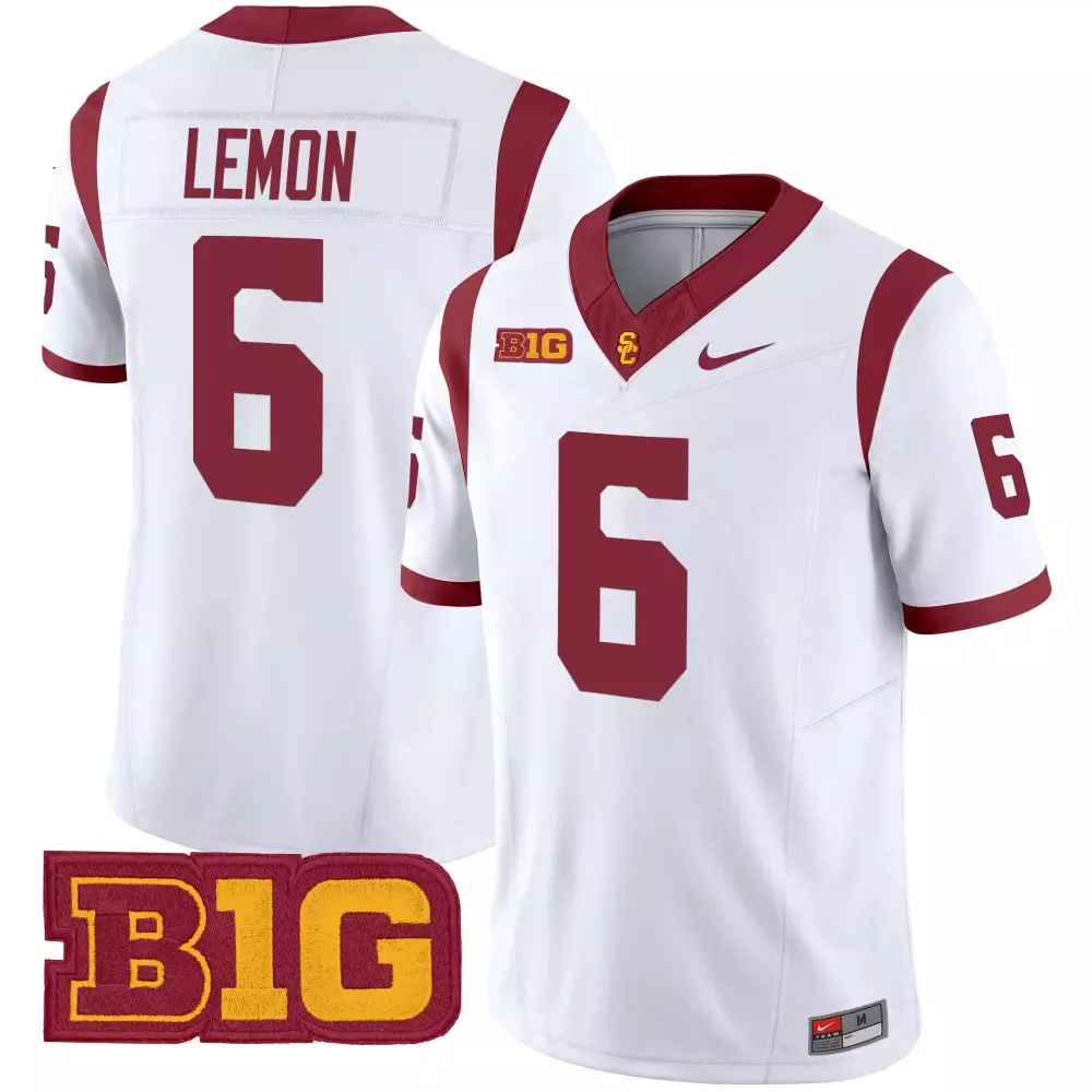 Lemon 6 Men'S Usc Trojans Maroon Stitched Jersey With Name Patch B1G 2025