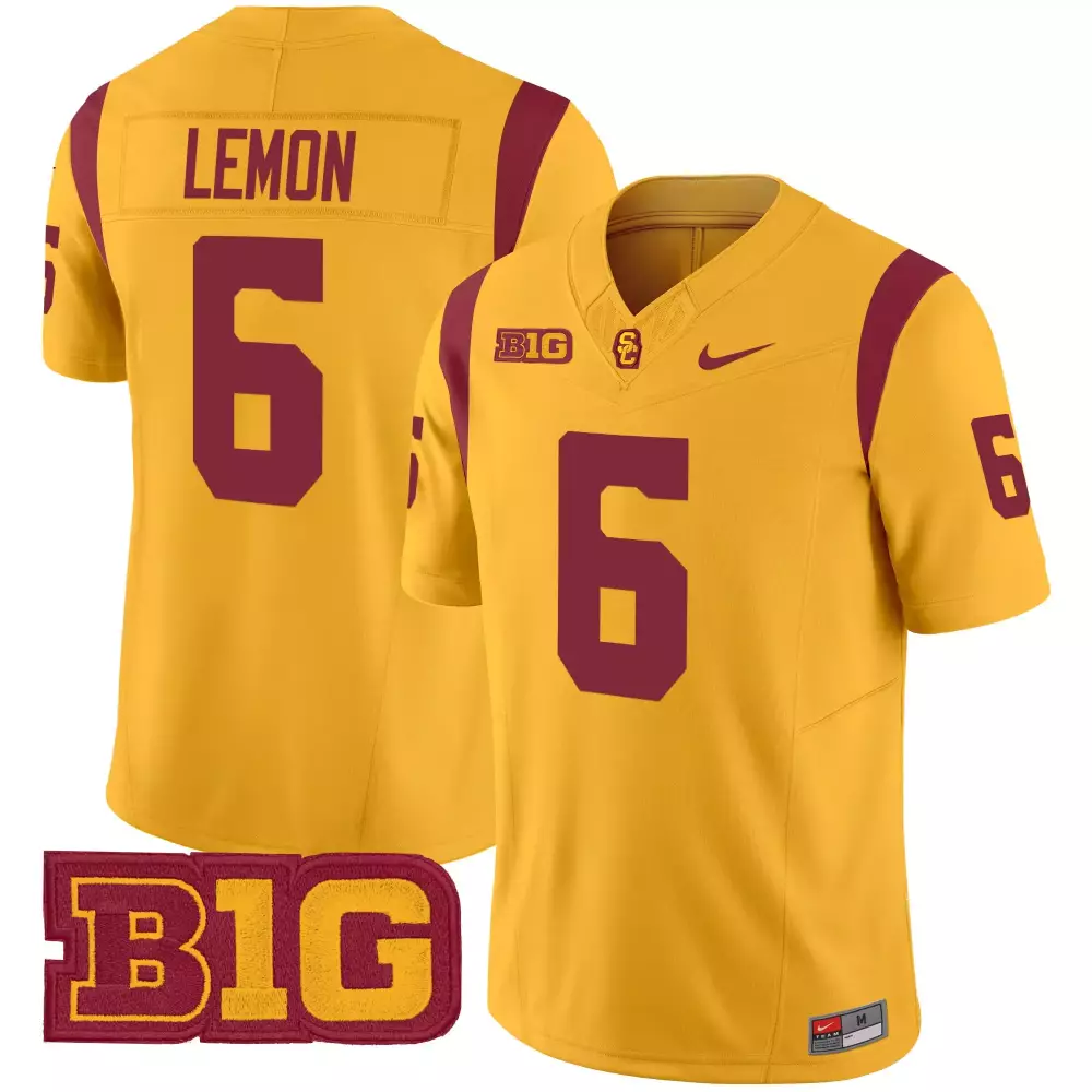 Lemon 6 Men'S Usc Trojans Yellow Stitched Jersey With B1G Patch 2025