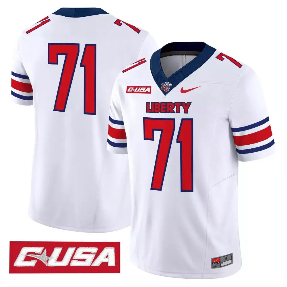 Kaidon Salter 7 Liberty Flames 2024 Men'S Stitched White Jersey With Name Patch