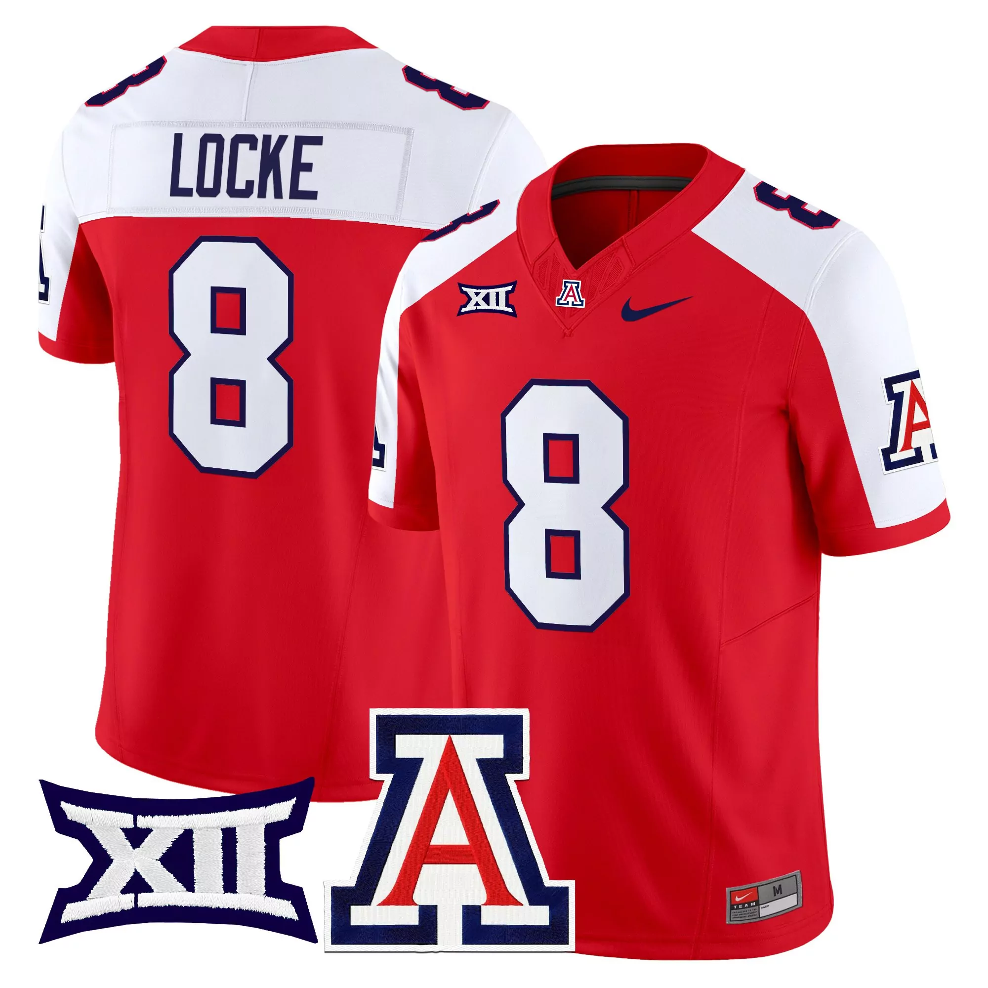 Locke 8 Men'S Arizona Wildcats Red Jersey All Stitched Xii Patch 2025