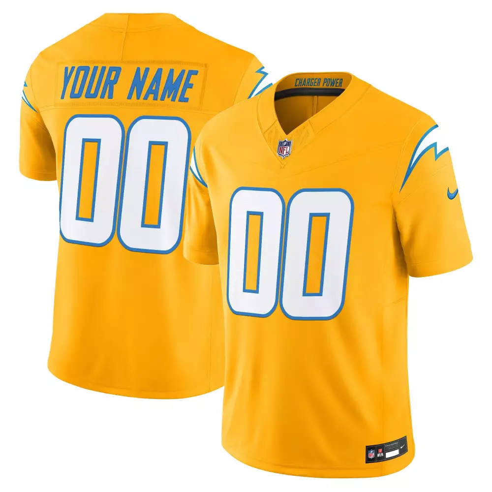 Stitched Name Patch Jersey Yellow 2025 Alternate | Los Angeles Chargers Gear | For Men, Women & Youth