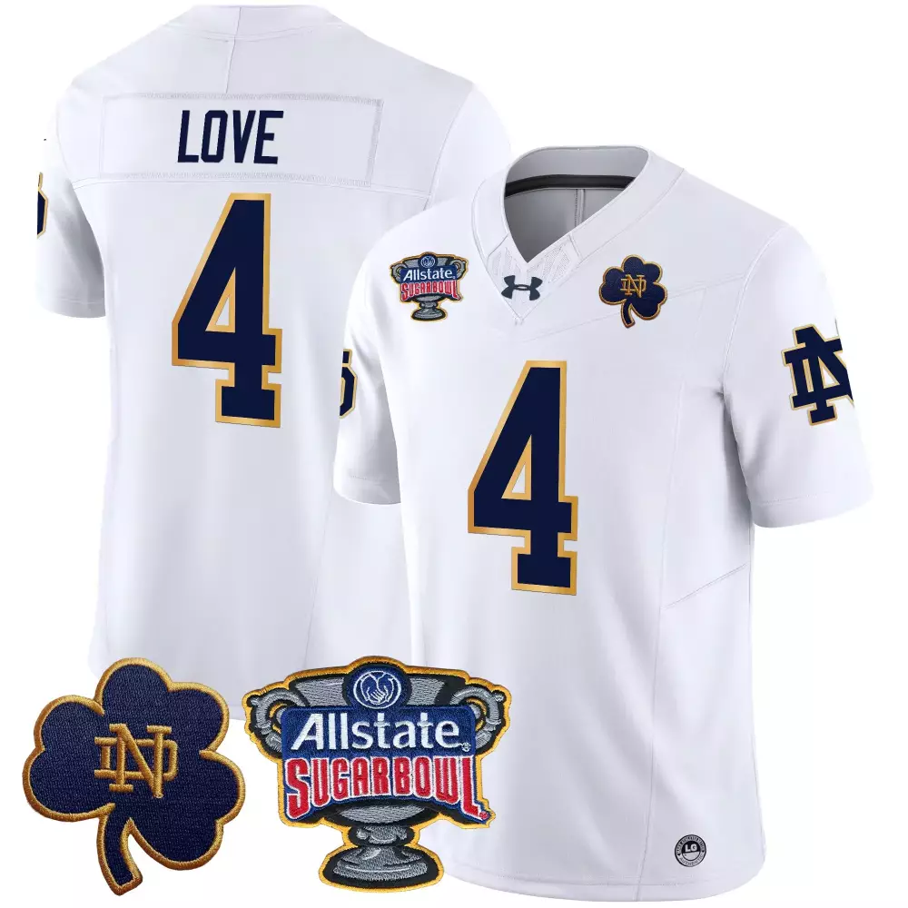 Love 4 Men'S Stitched Jersey Green Notre Dame Fighting Irish Sugar Bowl Champions 2025
