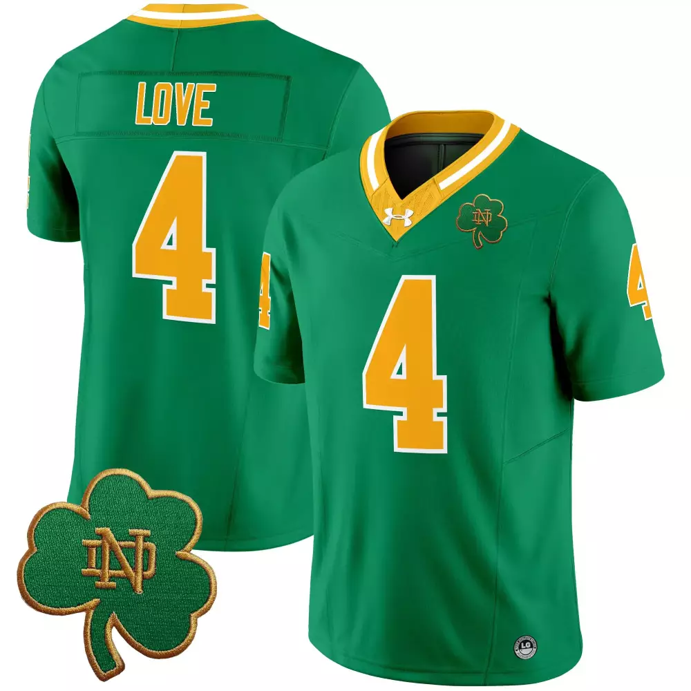 Love 4 Men'S Stitched Jersey Green Notre Dame Fighting Irish Sugar Bowl Champions 2025