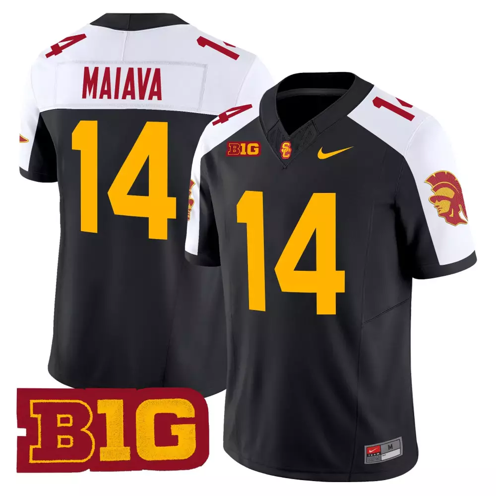 Maiava 14 Men'S Stitched Jersey Usc Trojans Black Limited B1G 2025 Name Patch