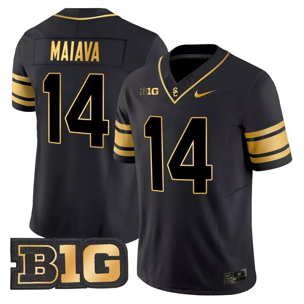 Maiava 14 Men'S Stitched Jersey Usc Trojans Black Limited B1G 2025 Name Patch