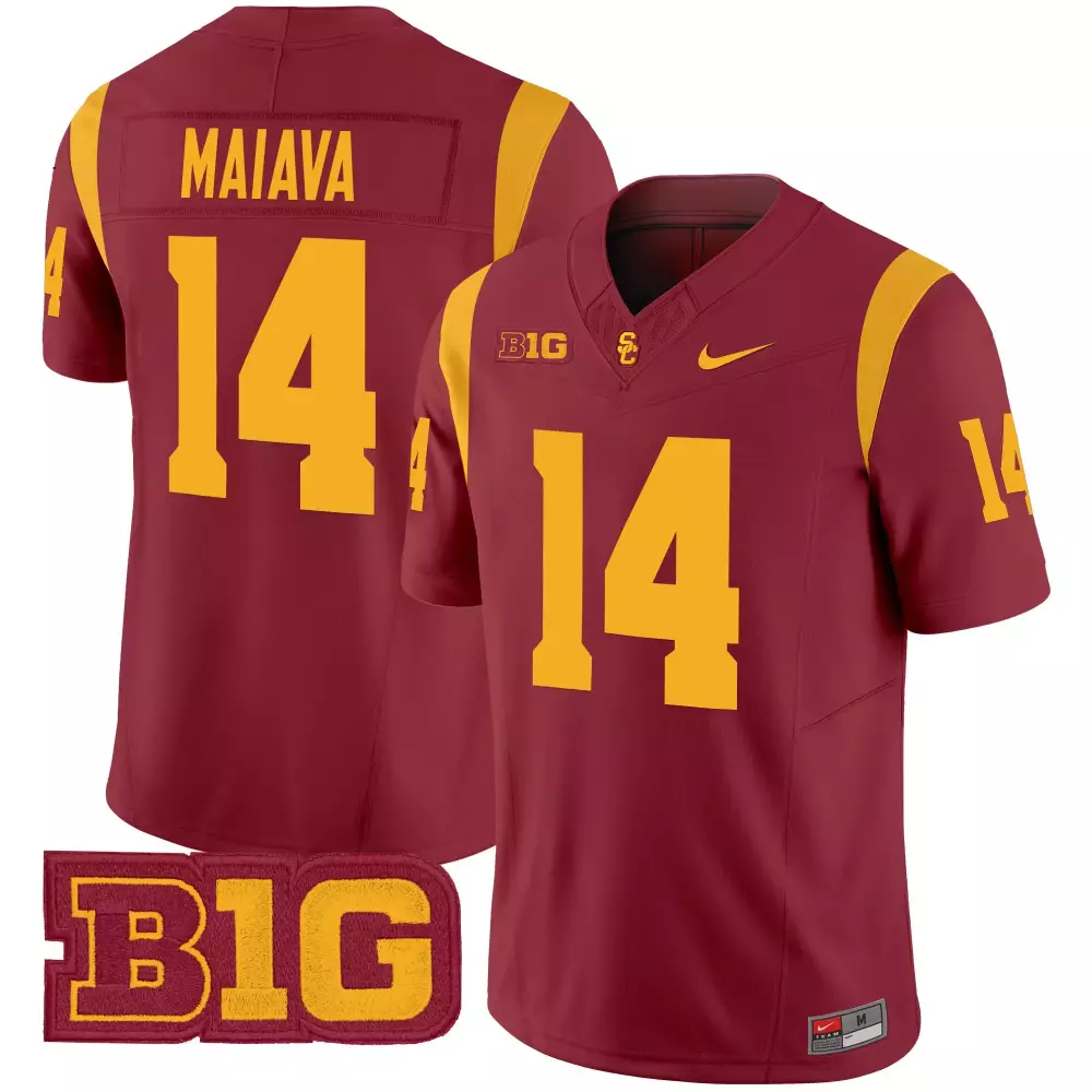 Maiava 14 Men'S Usc Trojans Red Stitched Jersey With B1G Patch 2025