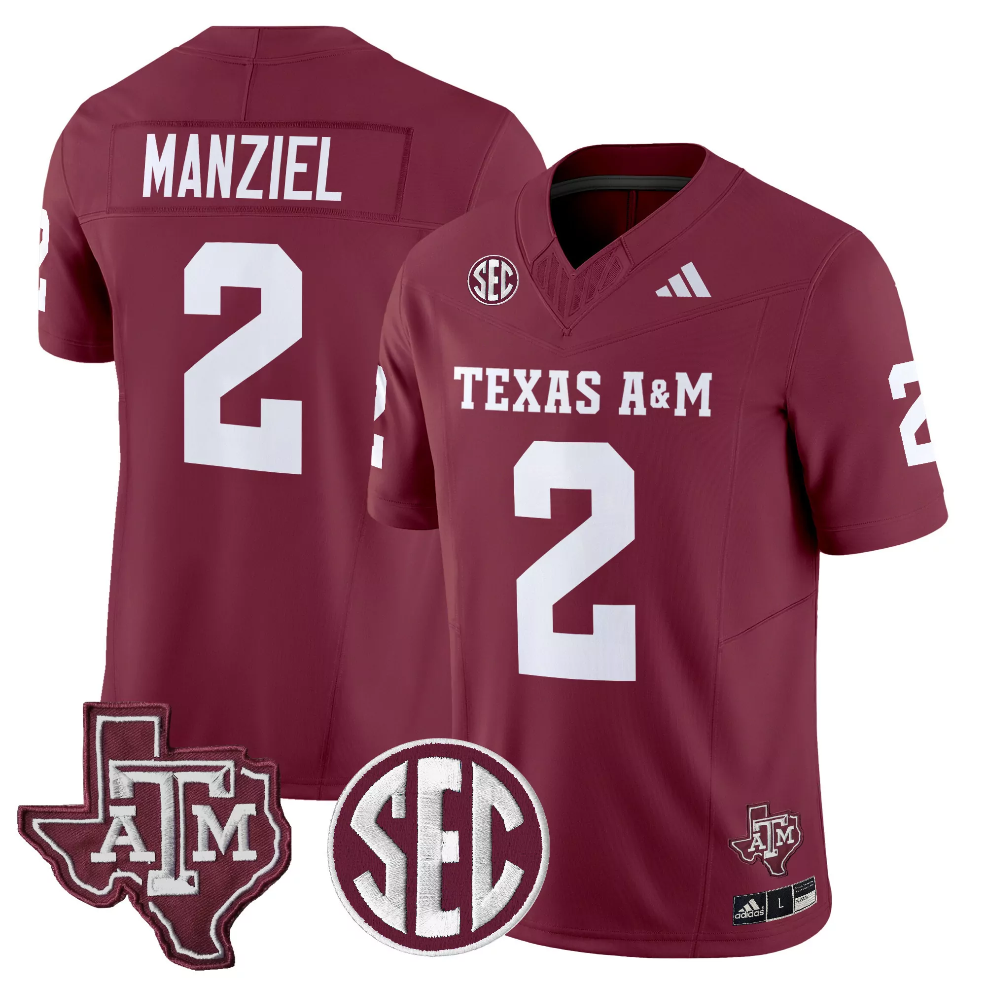 Manziel 2 Men'S Black All Stitched Jersey Texas A M Sec Patch 2025