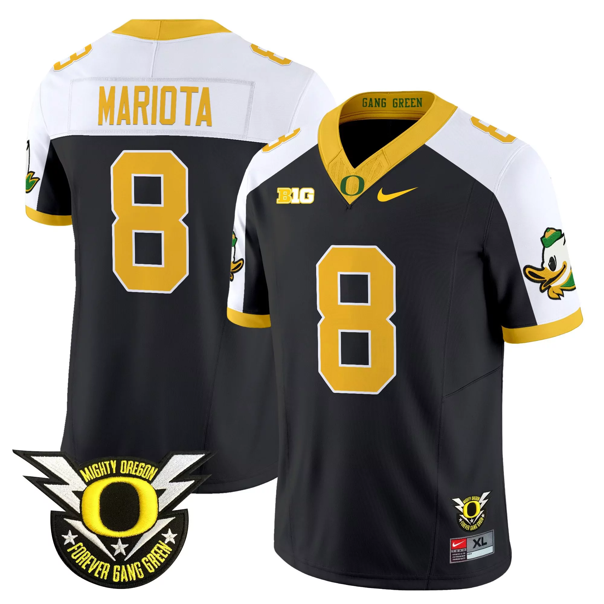 Mariota 8 Oregon Ducks Men'S Stitched Vapor Jersey Black 2022 Name Patch