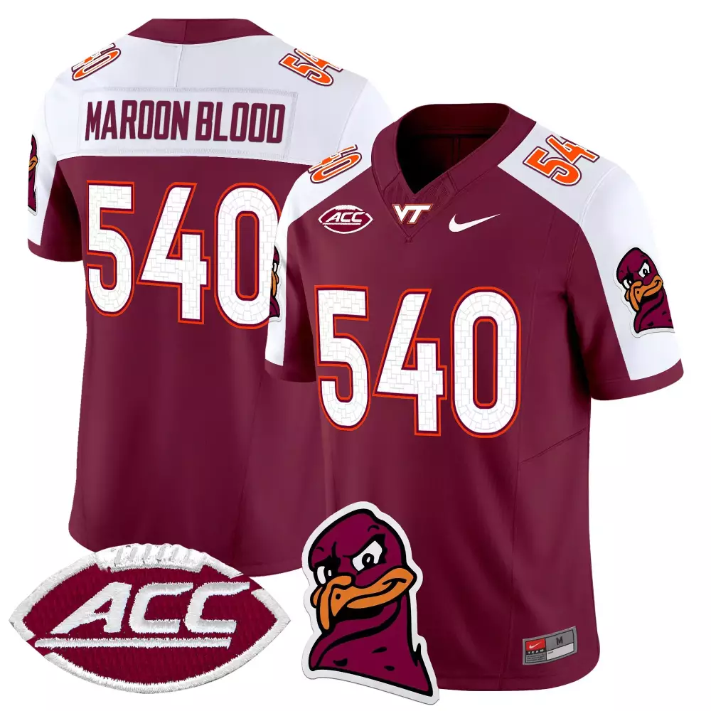 Maroon Blood 540 Women'S Virginia Tech Hokies Stitched Jersey With Acc Patch 2025