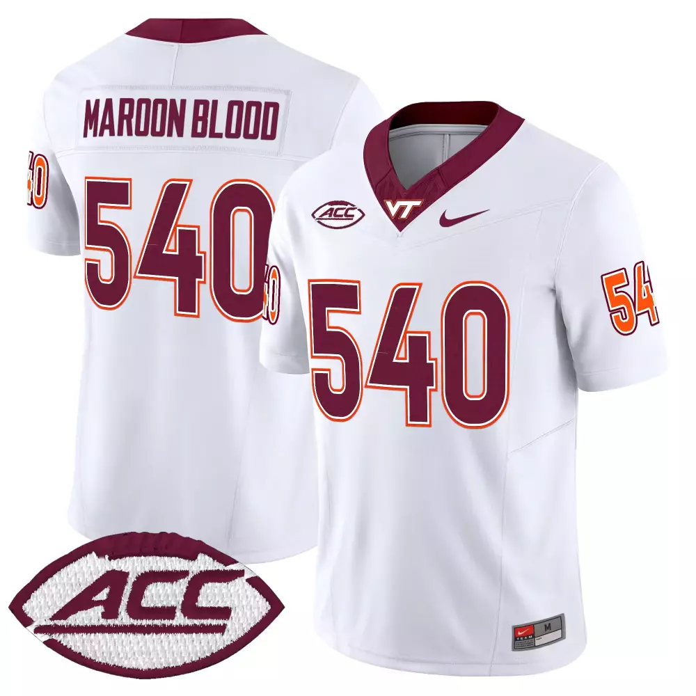 Maroon Blood 540 Women'S Virginia Tech Hokies Stitched Jersey With Acc Patch 2025